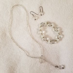 Crystal bead jewelry 3-pc set